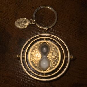 Gold-Tone Hourglass Keychain